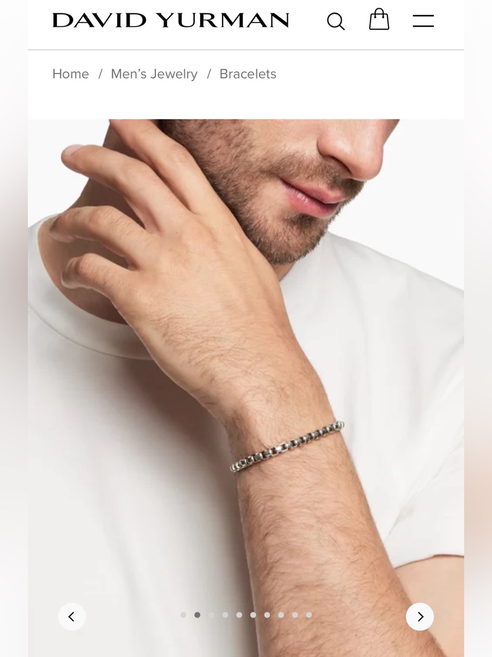 AUTHENTIC David Yurman Silver BOX Cable Link Bracelet